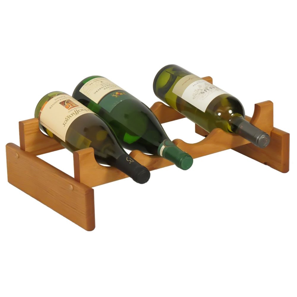 Wooden Mallet 4 Bottle Dakota Wine Rack, Medium Oak