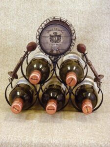 classic home 5 bottle tabletop wine rack