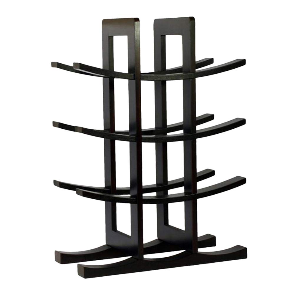 LIFKOME Black Display Tiered Cabinets Standing for Adornment Organizer Countertop Household Stand Free Home Wine Storage Bar Holder Great Rack Bottle Tabletop Wooden Red Shelf Bamboo