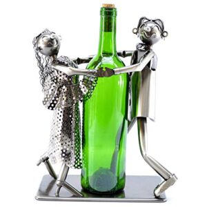 WINE BODIES Musical Tango Dancers Metal Wine Bottle Holder Characters, Charcoal