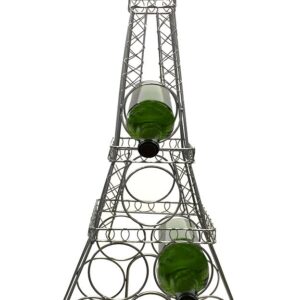 WINE BODIES Unique Paris Eiffel Metal Wine Bottle Holder, Charcoal