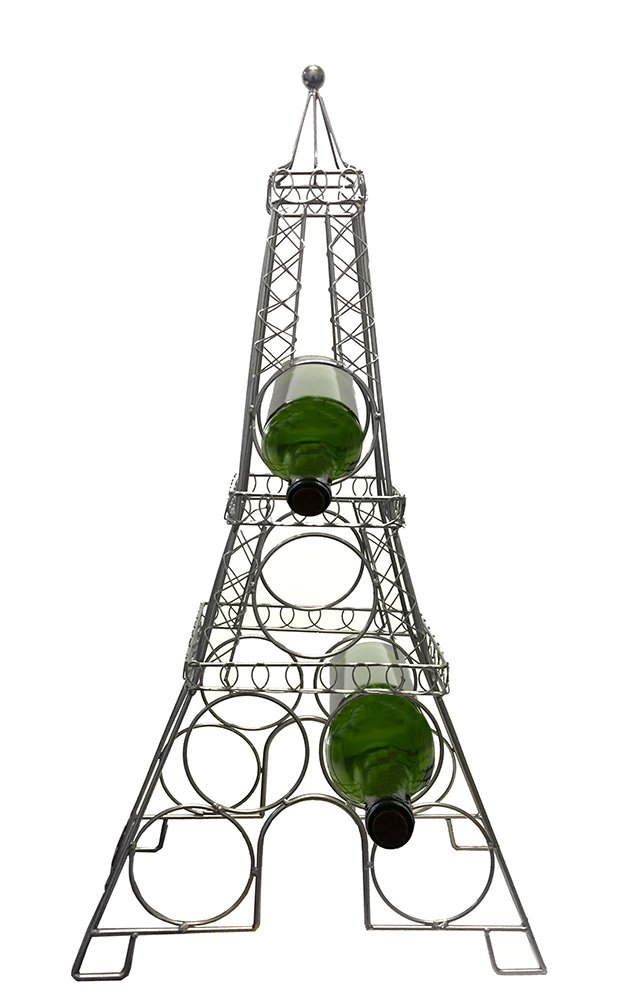 WINE BODIES Unique Paris Eiffel Metal Wine Bottle Holder, Charcoal