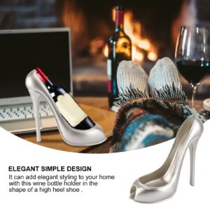 VOSAREA High Heel Wine Bottle Holder Tabletop Wine Stand Wine Storage Holder Free Standing Countertop Wine Display Rack for Home Kitchen Bar