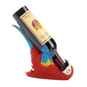 colorful parrot wine holder 10x4.5x8"