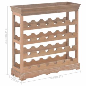 FurturHome Wooden Wine Rack for 24 Bottles with Storage | Freestanding Floor Wood Wine Holder Bottle Holder | Rustic Wine Bar Shelves for Home Kitchen Bar Dining Room | Brown MDF 27.6" x 8.9" x 27.8"