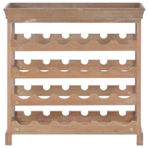 FurturHome Wooden Wine Rack for 24 Bottles with Storage | Freestanding Floor Wood Wine Holder Bottle Holder | Rustic Wine Bar Shelves for Home Kitchen Bar Dining Room | Brown MDF 27.6" x 8.9" x 27.8"