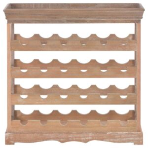 FurturHome Wooden Wine Rack for 24 Bottles with Storage | Freestanding Floor Wood Wine Holder Bottle Holder | Rustic Wine Bar Shelves for Home Kitchen Bar Dining Room | Brown MDF 27.6" x 8.9" x 27.8"