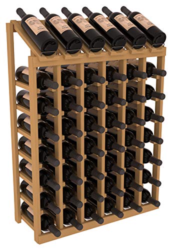 Wine Racks America® Pine 6 Column 8 Row Display Top Kit. Oak Stain