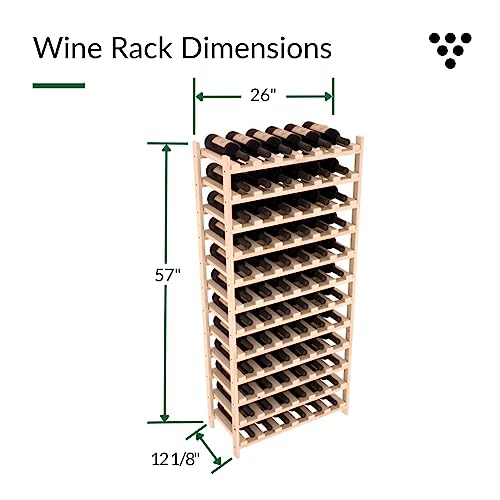 Wine Racks America® Living Series Stackable Wine Rack - Durable and Modular Wine Storage System, Knotty Alder Unstained - Holds 72 Bottles