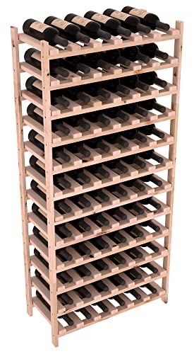 Wine Racks America® Living Series Stackable Wine Rack - Durable and Modular Wine Storage System, Knotty Alder Unstained - Holds 72 Bottles