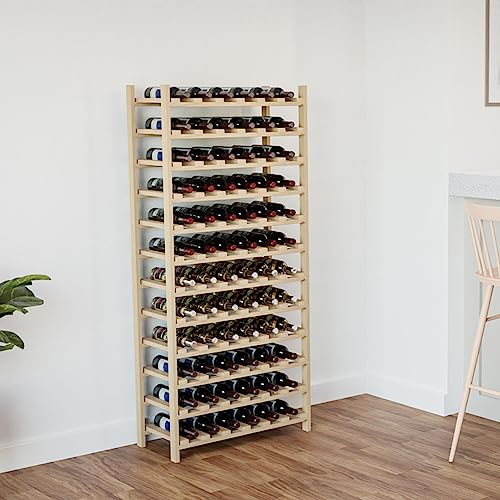 Wine Racks America® Living Series Stackable Wine Rack - Durable and Modular Wine Storage System, Knotty Alder Unstained - Holds 72 Bottles