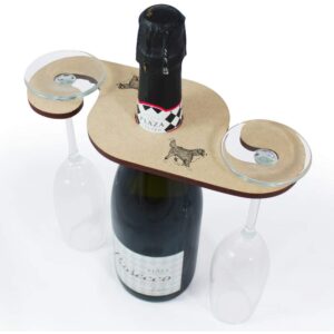 azeeda 'bernese mountain dog' wooden wine glass/bottle holder (gh00061772)