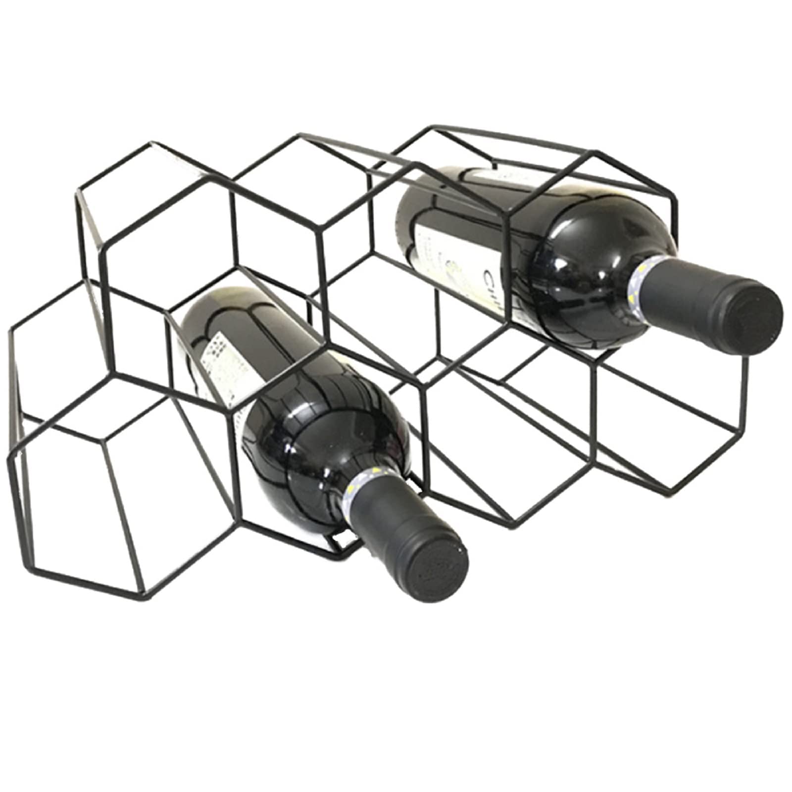 Metal Wine Rack, Free-Standing Countertop Wine Bottle Rack, can Store up to 9 Wine Bottle