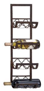 deco 79 metal wall wine rack, 28 by 8-inch, wine holder - 4 bottles