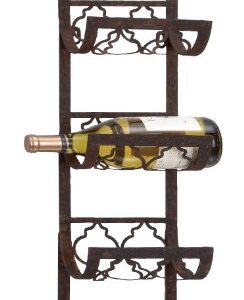 Deco 79 Metal Wall Wine Rack, 28 by 8-Inch, Wine Holder - 4 Bottles