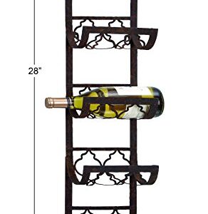 Deco 79 Metal Wall Wine Rack, 28 by 8-Inch, Wine Holder - 4 Bottles