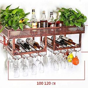 Wine Cabinets European Hanging Wine Rack Metal Iron Storage Rack Bar Home Ceiling Wall-Mounted Wine Champagne Glass Wine Glass Goblet Rack Wine Bottle Rack Multi-Size Storage (Color : A, SizHeavy
