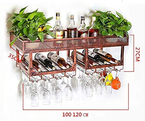 Wine Cabinets European Hanging Wine Rack Metal Iron Storage Rack Bar Home Ceiling Wall-Mounted Wine Champagne Glass Wine Glass Goblet Rack Wine Bottle Rack Multi-Size Storage (Color : A, SizHeavy