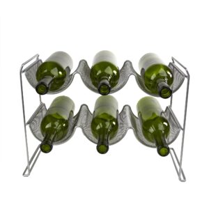 Mind Reader Wine Rack Stand Holds 6 Bottles of Wine, Wine Bottle Holder, Perfect for Bar, Wine Cellar, Countertop Organizer