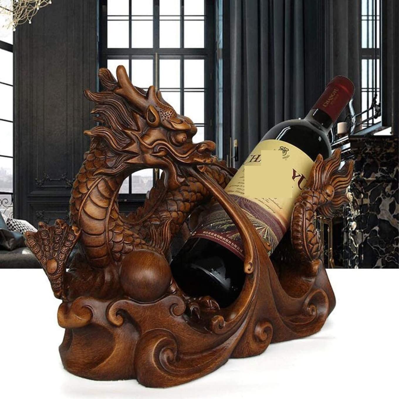 Wine Rack Wine Holder Wine Bottle Holder Resin Dragon Chinese Style Wine Rack Shelf Living Room Study Wine Cabinet Decorations Wine Storage Wine Racks