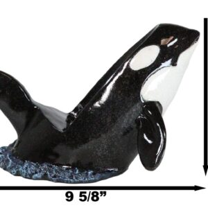 Ebros Deep Ocean Marine Orca Killer Whale Breaching Out of Water Wine Bottle Holder Statue 9.25" Long Nautical Sea Coastal Boating Fish Themed Storage Caddy Figurine