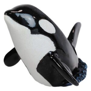 Ebros Deep Ocean Marine Orca Killer Whale Breaching Out of Water Wine Bottle Holder Statue 9.25" Long Nautical Sea Coastal Boating Fish Themed Storage Caddy Figurine