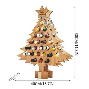 Christmas Countdown Wine Rack Wooden Ornaments Craft Decorations 24 Bottle Wine Holder Countertop Freestanding Wine Rack Floor Xmas Tree Wine Bottles Stand