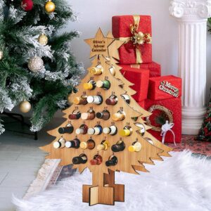 Christmas Countdown Wine Rack Wooden Ornaments Craft Decorations 24 Bottle Wine Holder Countertop Freestanding Wine Rack Floor Xmas Tree Wine Bottles Stand