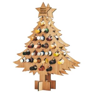 Christmas Countdown Wine Rack Wooden Ornaments Craft Decorations 24 Bottle Wine Holder Countertop Freestanding Wine Rack Floor Xmas Tree Wine Bottles Stand