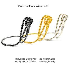 ONEYUAN Creative Pearl Necklace Wine Rack Luxury Magic Metal Resin Hanging Suspension Wine Bottle Holder Rack Home Desktop Decoration (Color : White)