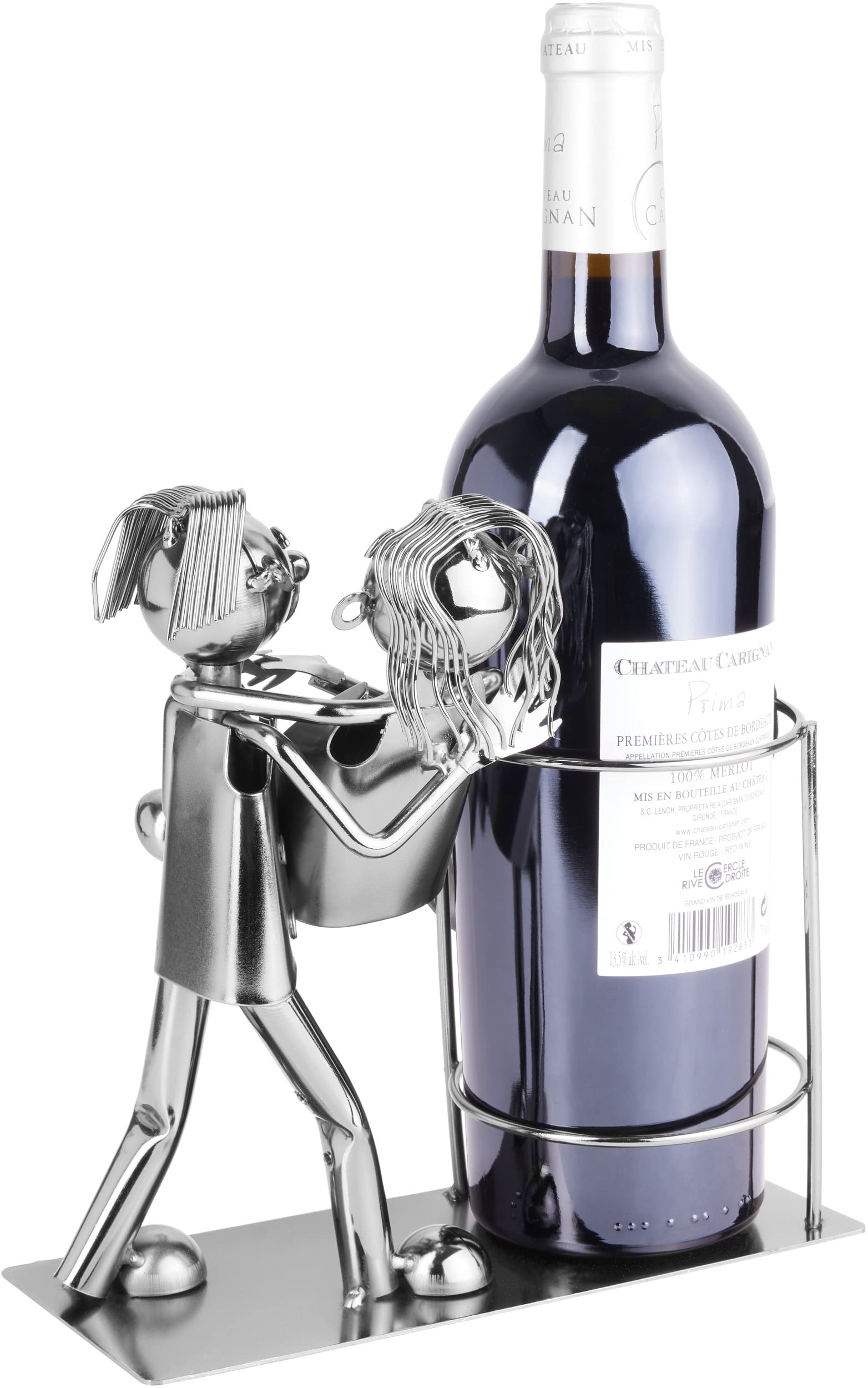 BRUBAKER Wine Bottle Holder Statue Love Couple, Carrying Wife Over The Threshold Sculptures and Figurines Decor Wine Racks and Stands Gifts Decoration