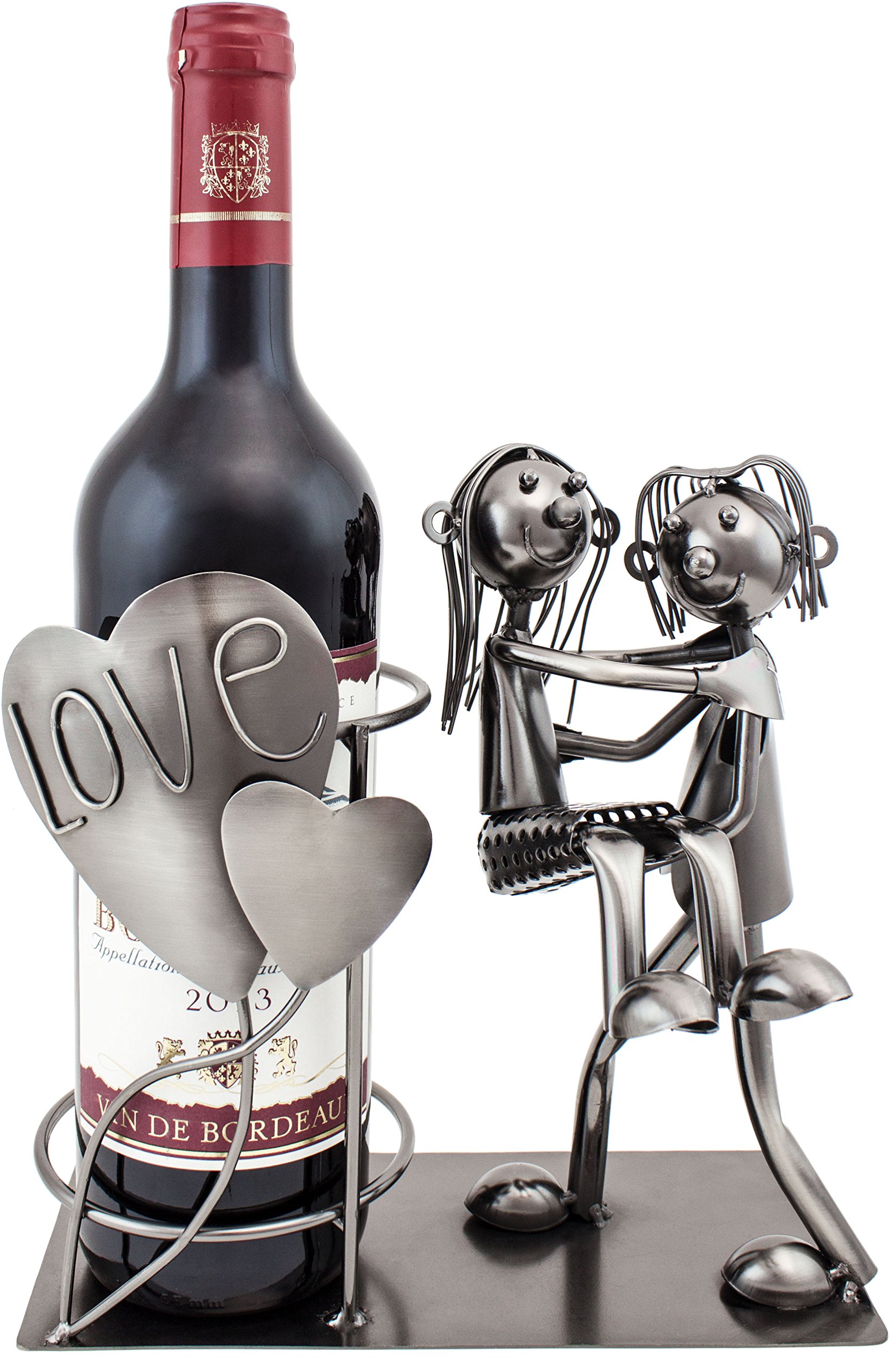 BRUBAKER Wine Bottle Holder Statue Love Couple, Carrying Wife Over The Threshold Sculptures and Figurines Decor Wine Racks and Stands Gifts Decoration