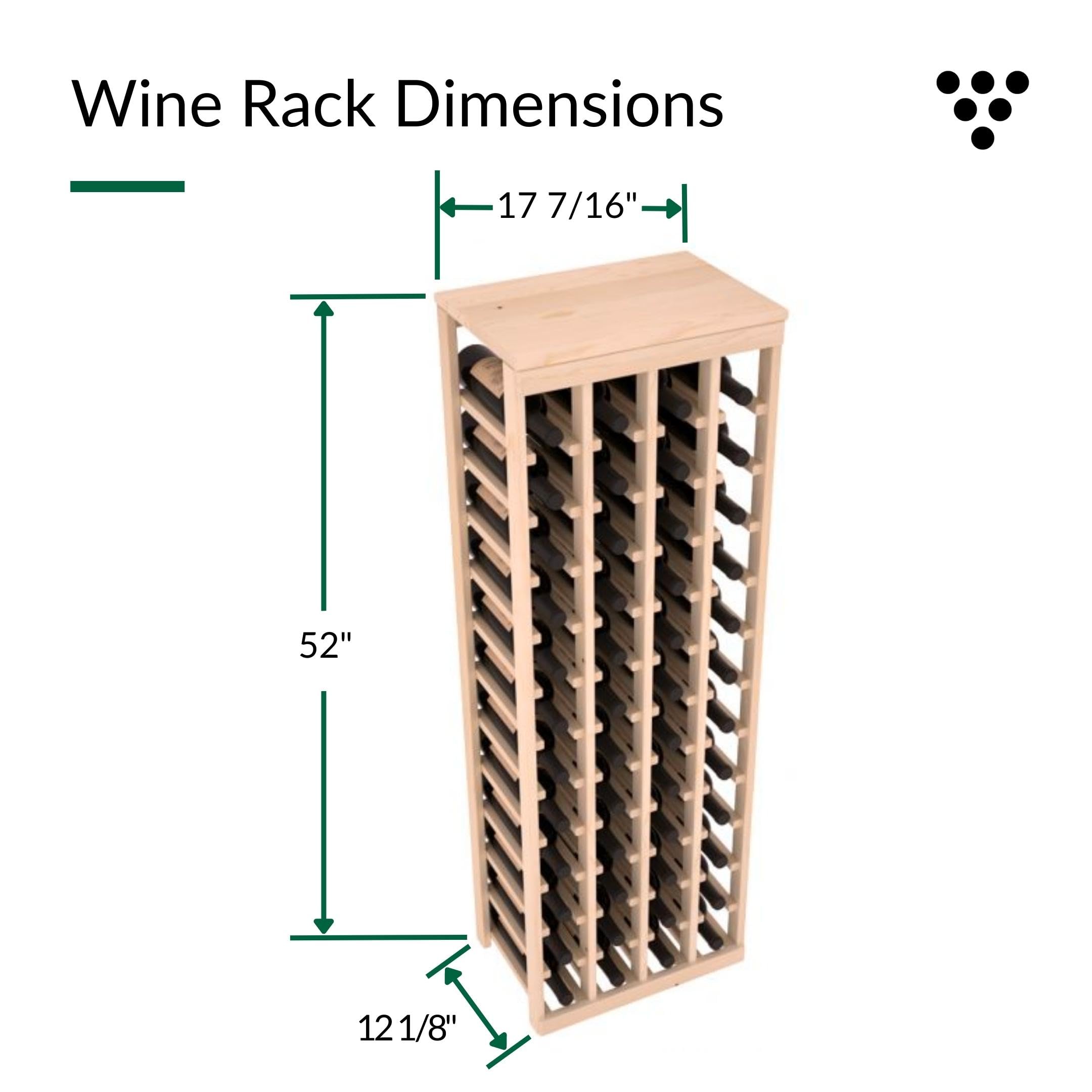 Wine Racks America Living Series Table Top Wine Rack - Durable and Modular Wine Storage System, Pine Unstained - Holds 48 Bottles