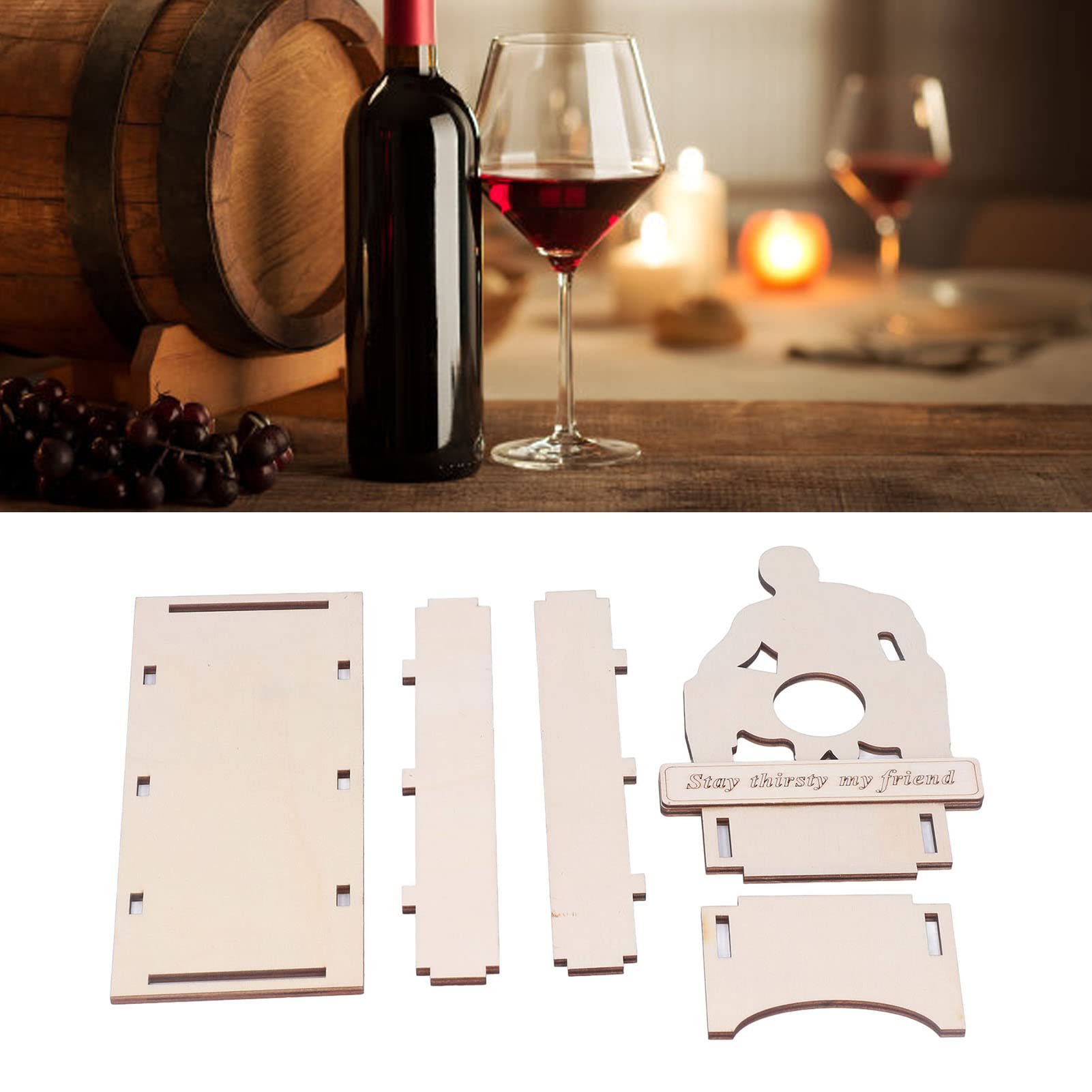 Red Wine Decorative Display Rack, Collection Wine Bottle Rack Holder for Home Bar Restaurant Hotel Wedding Present Gift (Wood Color)