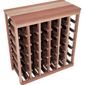Wine Racks America Living Series Table Top Wine Rack - Durable and Modular Wine Storage System, Redwood Unstained - Holds 36 Bottles