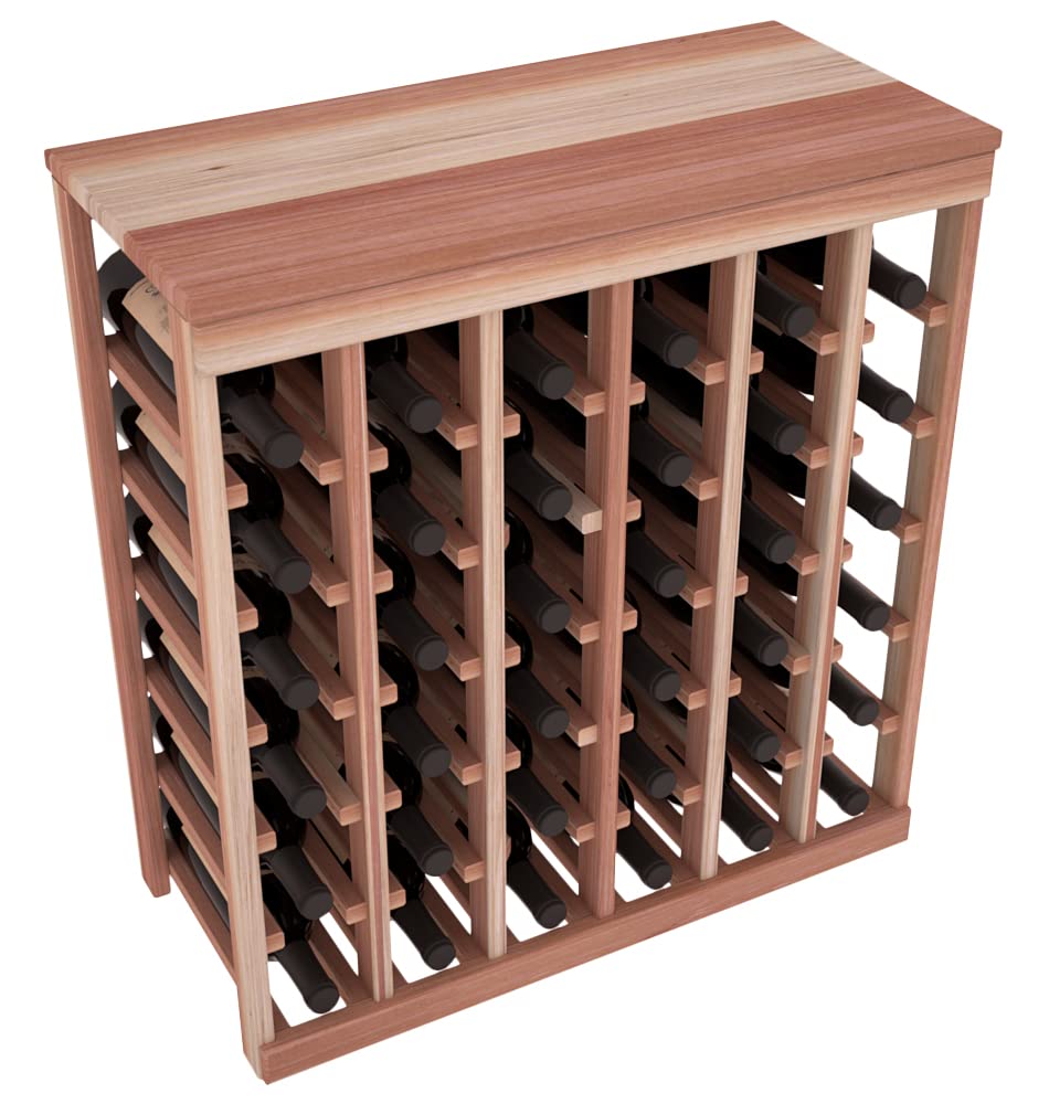 Wine Racks America Living Series Table Top Wine Rack - Durable and Modular Wine Storage System, Redwood Unstained - Holds 36 Bottles