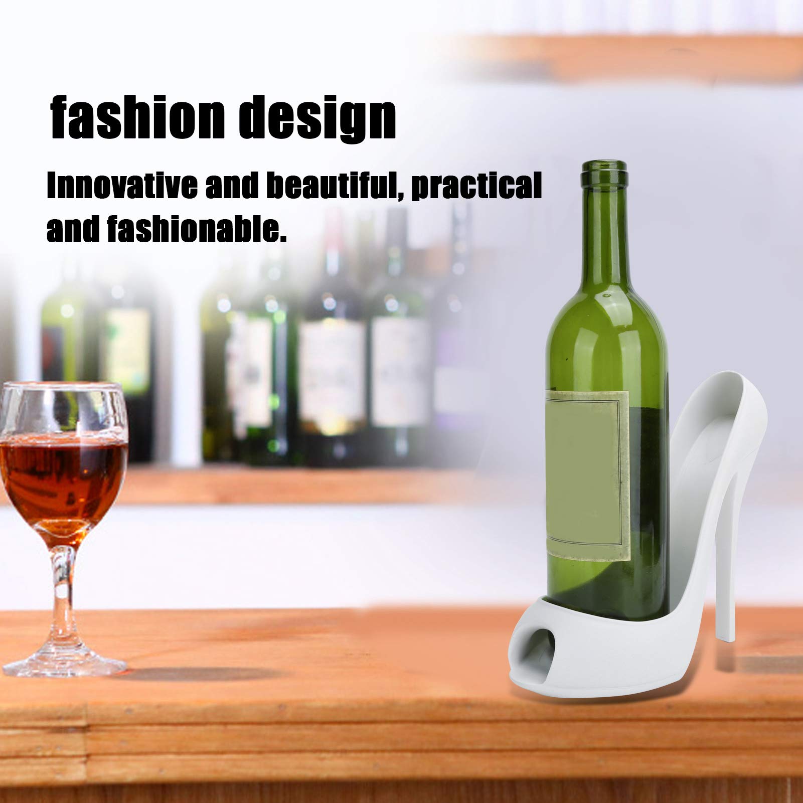 Aqur2020 Shoe Wine Bottle Holder Innovative Wine Rack High Heeled Shoe Shape Wine Bottle Display Holder Home Decoration Accessories(White)