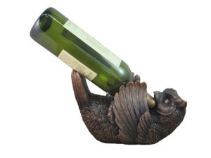 dwk corporation dwkhd41465 owl wine holder (set of 1)