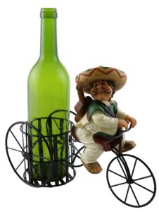 gifts plaza (d) wine bottle holder, mexican guitar player, bar counter decoration 11x9 inch