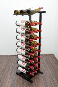 vintageview point of purchase diplay - 27 bottle floor wine rack (satin black) stylish modern wine storage with label forward design