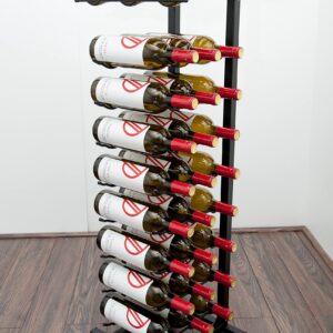 VintageView Point of Purchase Diplay - 27 Bottle Floor Wine Rack (Satin Black) Stylish Modern Wine Storage with Label Forward Design