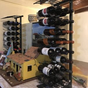 VintageView Point of Purchase Diplay - 27 Bottle Floor Wine Rack (Satin Black) Stylish Modern Wine Storage with Label Forward Design