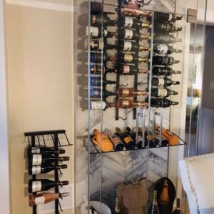 VintageView Point of Purchase Diplay - 27 Bottle Floor Wine Rack (Satin Black) Stylish Modern Wine Storage with Label Forward Design