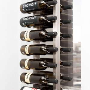 VintageView Wall Series Frame - Up to 162 Bottle Floating Wine Rack - Stylish Modern Wine Storage with Label Forward Design (Brushed Nickel, 10')