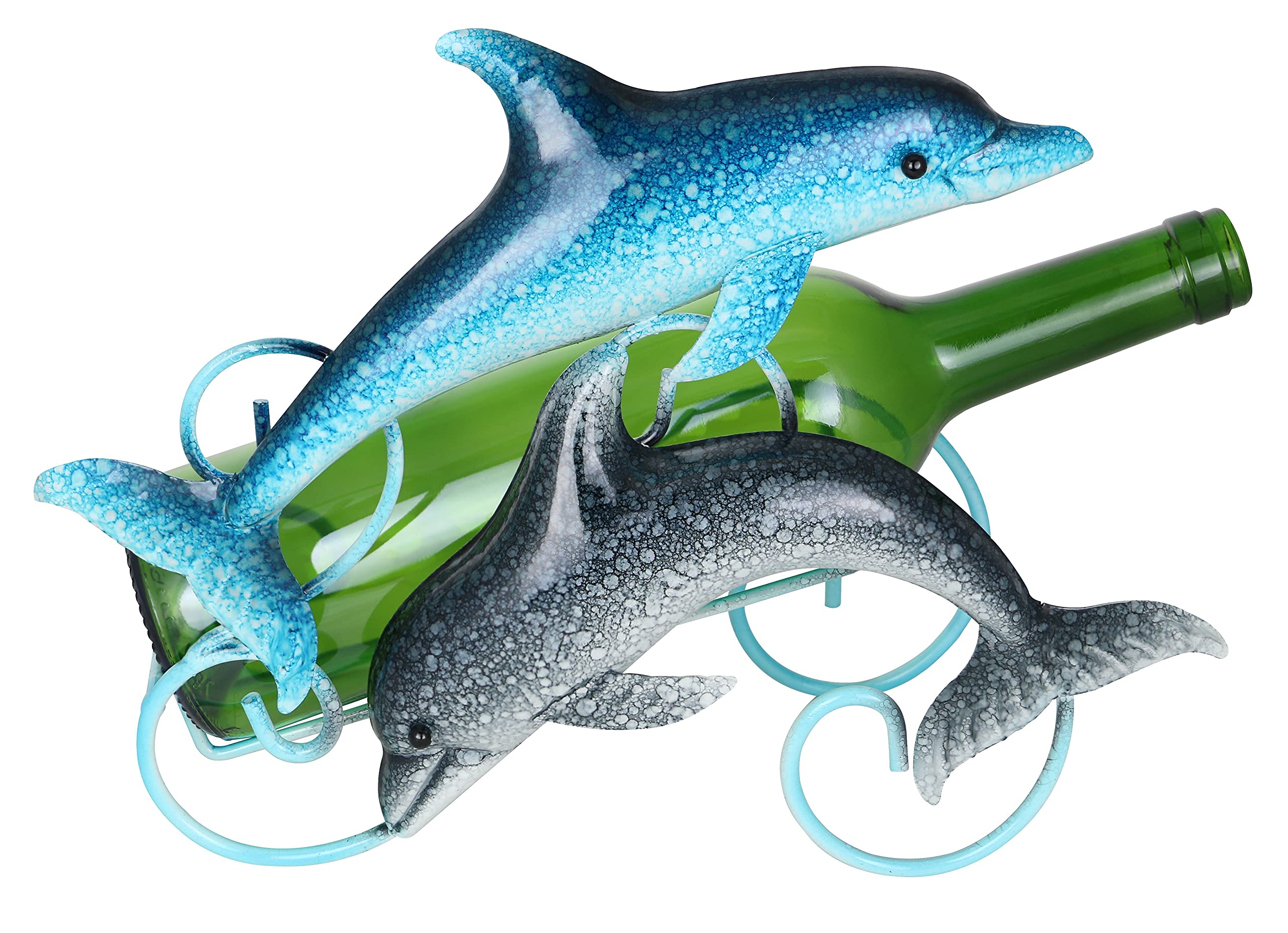 Dancing Bottlenose Dolphin Metal Wine Bottle Holder