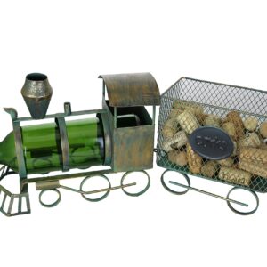 Wine Bodies Steam Engine Train and Coal Car Bottle Holder and Cork Holder