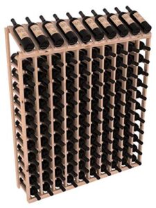 wine racks america® instacellar display top wine rack kit - durable and expandable wine storage system, knotty alder unstained - holds 120 bottles