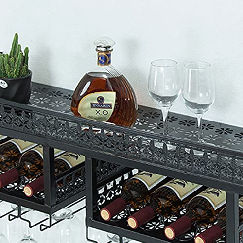 Wall Mounted Wine Rack,Hanging Glass Holders,Metal Wine Storage Display Shelf for Bar,Kitchen,Restaurant 39.4"*11.8"*11.8"