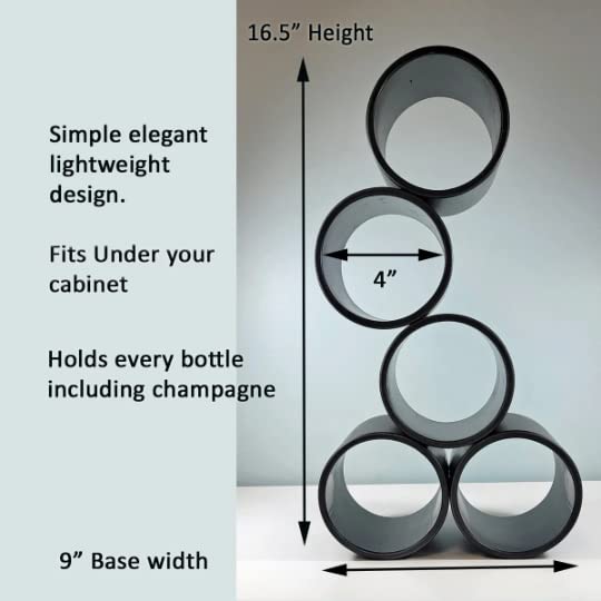 Stickstow Wine Rack Storage Organizer — Plastic Free-Standing Grapevine Bottle Holder for Kitchen Countertops, Table Top, Pantry, Fridge - Stackable Space Saver Wine Rack