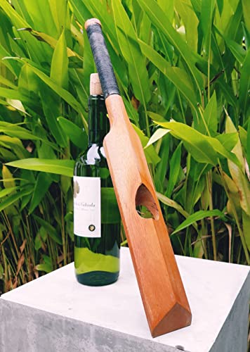 Wine Bottle Balancer/ Holder - Magic Bat - Unique Decorative Cricket Bat Design for Tabletop Display in Home, Kitchen, or Bar